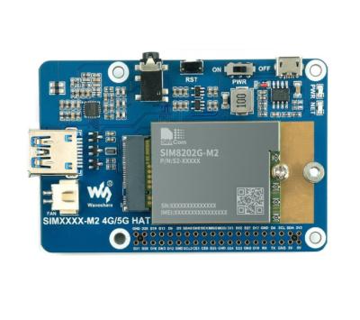 China SIM8202G-M2 5G HAT for Raspberry Pi, 5G/4G/3G Support, Snapdragon X55, Multi Mode Multi Band SIM8202G-M2 5G HAT for sale