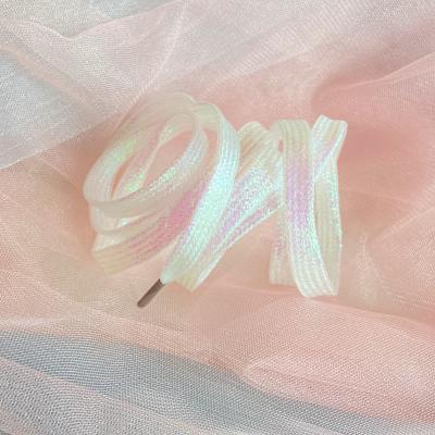 China Lace Fashion Laces Sporty String Gradient Tie Dye White Women Sneaker Lace Sports Sneaker Accessories Shoe Charms for sale