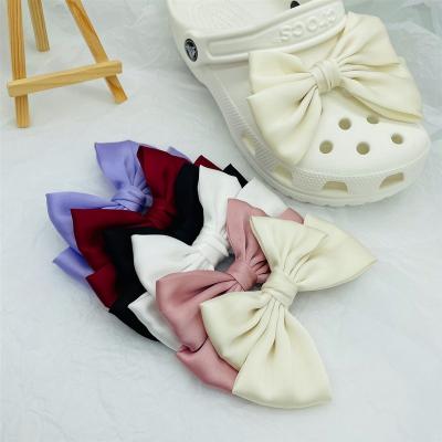 China Clog Charm 2022 Best Selling Croc Charms Big Bow-knot DIY Shoes Decorations For Crocs Vitality Cute Women Clogs Shoes Accessories 6 Colors for sale