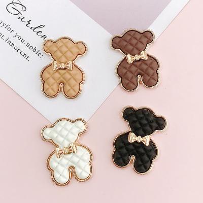 China Clog Charm Cute Bear Croc Charms DIY Clogs Accessories Easy Put On With Buttons Cartoon Bear Deacorations For Crocs Deisgner for sale