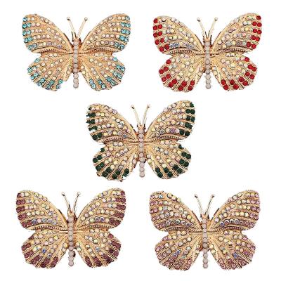 China Clog Charms Croc Charms Luxury Designer Rhinestone Butterfly Metal Shoe Charms For Stylish Women Crocs DIY Clogs Shoe Decoration 5 Colors for sale