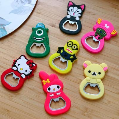 China Viable Cute Universal Silicone Bottle Opener Fridge Magnet Novelty Gift Birthday Gift Opener Bottle For Bottle for sale