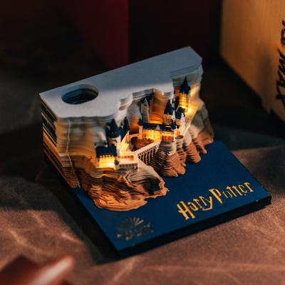 China New Arrival Loose Leaf Harry Potter Paper Notepad Hogwarts Creative 3D Castle Notes Memo Pad for sale