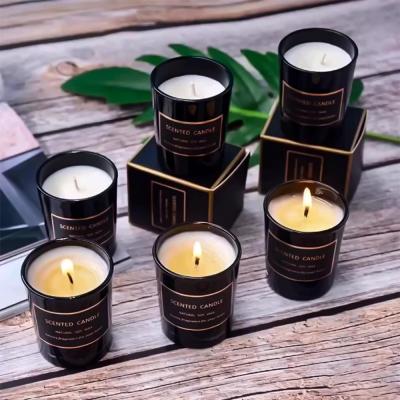 China Luxury Custom 3 Pcs Gift Box Vanilla Soy Wax Candles For Bedroom And Party for sale