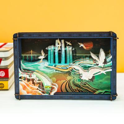 China Cardboard Provide Customized Services 3d Cardboard Art Gift Box Creative Kid Toys Creative Gift With City Scene for sale