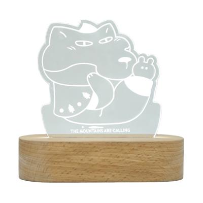 China All Genuine Authorization Design of Well Known Artist Besom Transparent Acrylic Acrylic Stand Night Wood Lamp for Decoration for sale