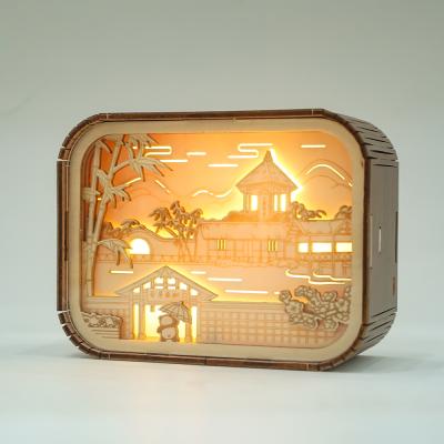 China Hot Selling Agriculture 3D Night Light Wooden Stand Night Light Acrylic Led Small Night Light Lamp for sale