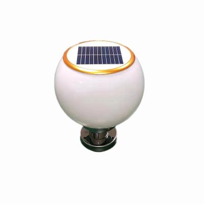 China Solar Fence Round Ball Post Light Garden 5W 10W 15W 20W Twin Color LED Pillar Free Wiring Light for sale