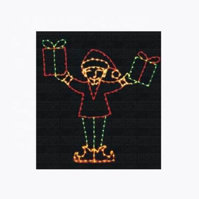 China Commercial Use Festival Christmas Lights Show Elf With Package Light for sale