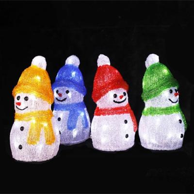 China Garden Decoration Sculpture Snowman Acrylic Christmas Lights AK-3D-A006 for sale