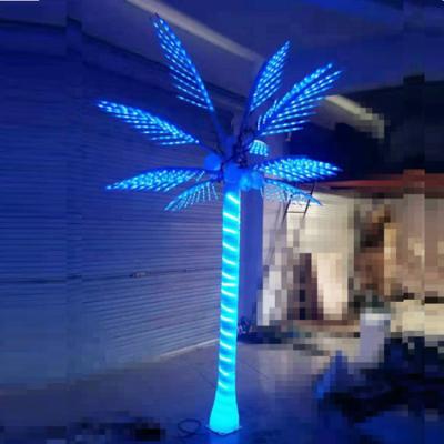 China Outdoor Waterproof Artificial Tree Light Decoration 3D LED Lights Color Changing Artificial Coconut Tree Palm Light for sale