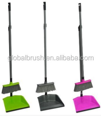 China For South American Market HQ0801 Small Size Household Long Stick Dustpan And Broom Indoor Indoor Cleaning Plastic Set for sale