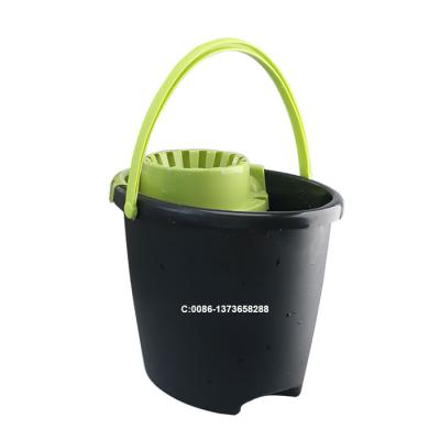 China Sustainable Plastic Durable HQ2335 Commercial Cleaning 12L Black Mop Bucket for sale