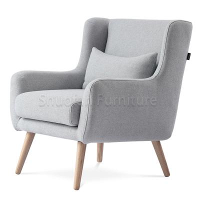 China (Size)Adjustable Fabric And Wooden Recliner Modern Design Living Room Furniture Simple Sofa Chair for sale