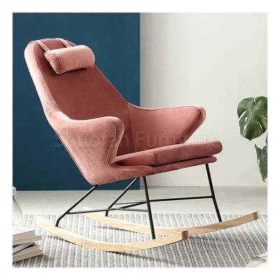 China (Size) Adjustable Fabric And Wooden Recliner Modern Design Living Room Chair Simple Sofa Chair for sale