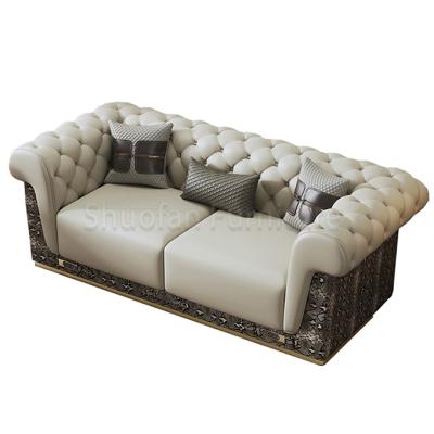 China The Other Hot Sale Modern White Leather Sofa Set 3 Seater Sofa Living Room Sofas for sale