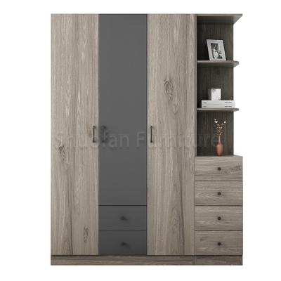 China (Size)HDF Solid Wood Cabinet Sliding Door Cabinet Adjustable Modern Luxury Wooden Dresser Bedroom Furniture Can Be Customized Multiple Cabinet for sale