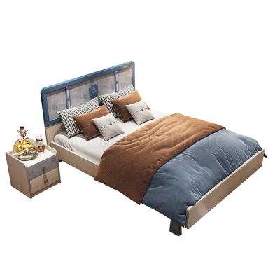 China Durable 4 Piece Nordic Furniture Bed Set Wooden Bed Part Set for sale