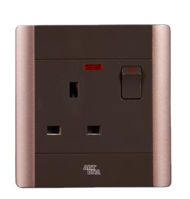 China Hot Multi-Functional British Style 13A 3 Pin Easy Installation ARTDNA Household Hotel Panel 86 Electric Wall Socket Switch With Neon for sale