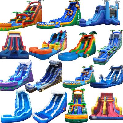 China Half Hose Big Pool Hose Inflatable Slip Rise Splash Rebate Water Slides Eco-friendly Bounce House For Sale for sale