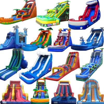 China Eco-friendly Double Large Adult Castle Water Bouncing Combo Commercial Inflatable Slides For Sale for sale