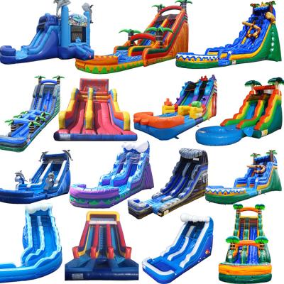 China Eco-friendly Purple Little Snow Tikes Sprinkle Over Inflatable Ground Pool Slides For Sale for sale