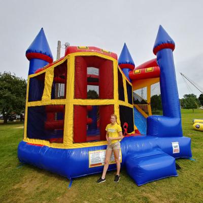 China Eco-Friendly Castle Kids Karate Game PVC Big Bare Enclosed Bounce Chamber For Sale for sale