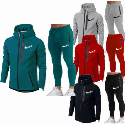 China Breathable Custom Sweatshirt And LOGO Male Fashion Mens Tracksuit Pants Hoodie Sets 2 Piece Set Zip Up Hoodies Tracker Set for sale