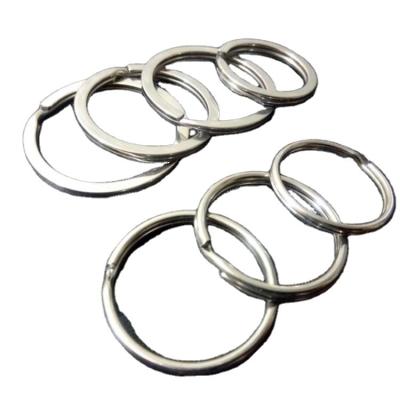 China Manufacturers Wholesale Metal Double-Layer Flat Key Chain Stainless Steel Car Key Chain Smooth Accessories KK01 for sale