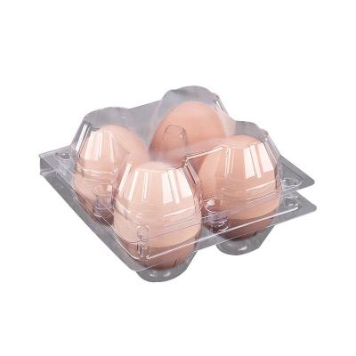 China 4 High Quality Disposable Clear Recyclable Plastic Egg Tray for sale