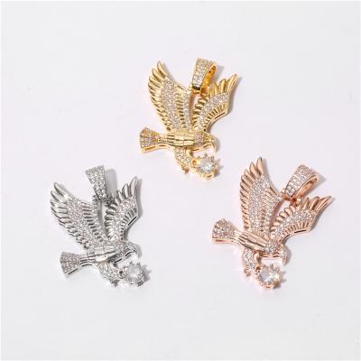 China 2021 Mens and Womens Hiphop Miami Chic Zircon Flying Eagle Hip Hop Jewelry Pendant for sale