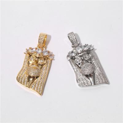 China 2022 Hiphop Fashion Charm Personalized Zircon Jesus Hip Hop Jewelry Pendant for sale