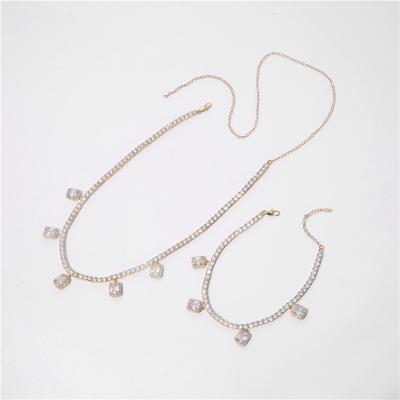 China Hiphop Fashion Charm Tennis Candy Cane Zircon Hip Hop Jewelry Chain Necklace for sale