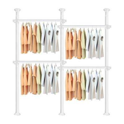 China Simple Viable Gather Portable Wardrobe Wardrobe Clothes Storage Organizer Cabinet Household Folding Retractable Clothes Drying Rack for sale