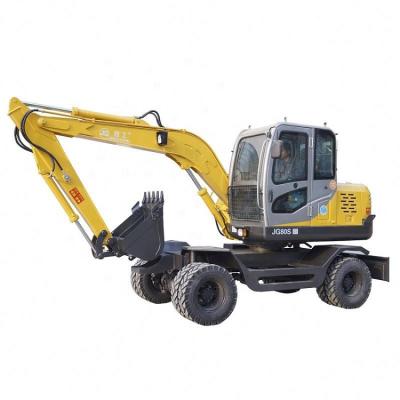 China Hotels 8 Ton Wheel Excavator With Log Grab For Forest JG80S for sale