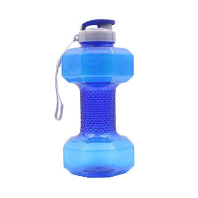 China Bpa Free Sample 1.5L Dumbbell Shape Water Bottle Gym Fitness Barbell Sport Viable Customized Water Bottle For Outdoor Gym for sale