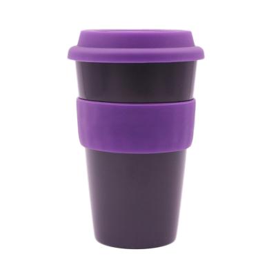 China Travel 500ml Silicone Coffee Mug Viable Eco Friendly 500ml Portable Custom Logo Coffee Cup With Lid for sale