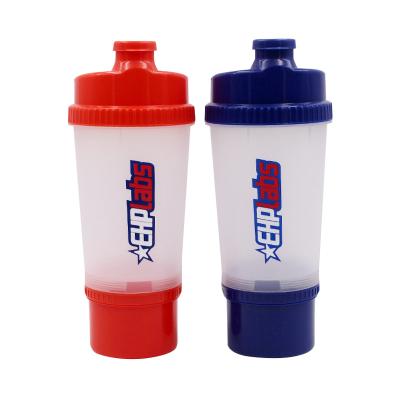 China Wholesale Custom 700ml Viable Sports Protein Shaker Bottle With Compartment, High Quality Gym Shaker Bottle, Fitness Water Bottle for sale