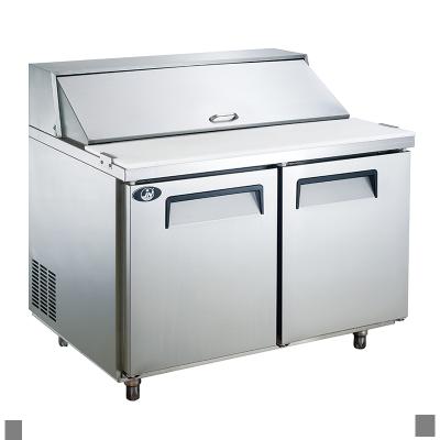 China Single-temperature refrigeration equipment salad bar stainless steel prep counter fresh salad counter for sale