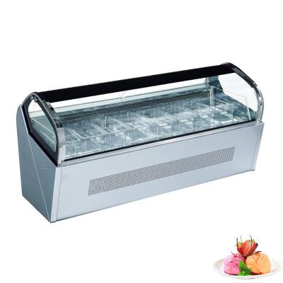 China High temperature curved gelato glass freezer commercial display gelato freezer for sale for sale