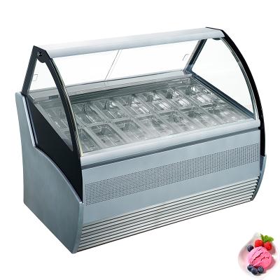 China Gelato Freezer Wholesale Price High Temperature Treated Ice Cream Display Glass Freezer for sale