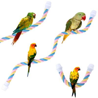 China Special Stocked Climbing Bird Cage Parrot Cotton Rope Bird Toy Pet Cotton Rope U-Shaped Birdcage Post Holder for sale