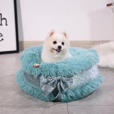 China Stored Warm Round Cute Cat Litter Plush Cat Litter Winter Arch Dog Bed Partially Enclosed Kennel Dog Bed Pet Supplies for sale