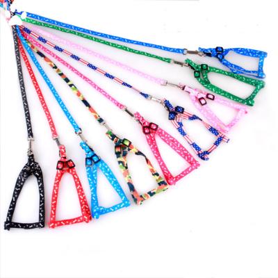 China Stocked Pet Supplies Hook Back Print Colorful Chest Print Cat Rabbit Dog Chain Leash Pet Leash for sale