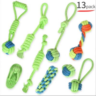 China Stocked Amazon Pet Supplies Dog Cotton Rope Toys Teeth Cleaning Dog Biting Rope Combination Set Wholesale for sale