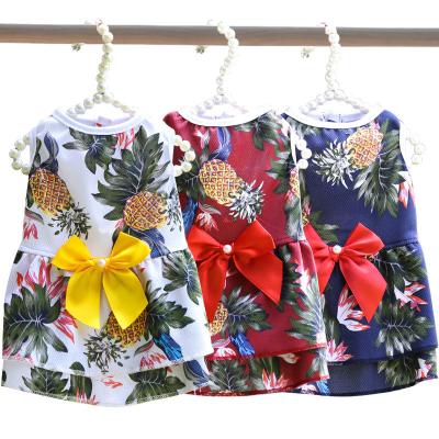 China New spring summer autumn cat dog pet skirt pineapple skirt sustainable style teddy bear bomei hawaiian factory for sale