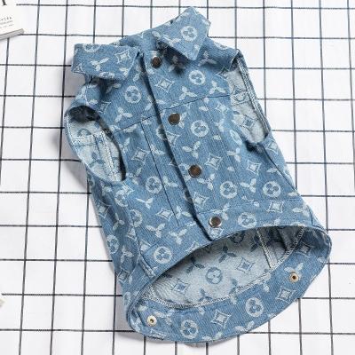 China Sustainable Pet Clothes Fall and Winter Old Flower Cowboy Vest for sale