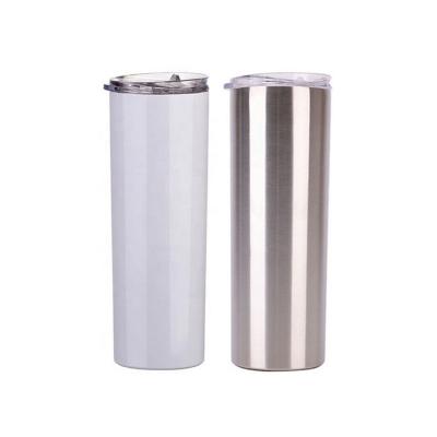 China DIY Sublimation Straight White Empty Stainless Steel Tumbler 20 oz With Straw And Lid for sale