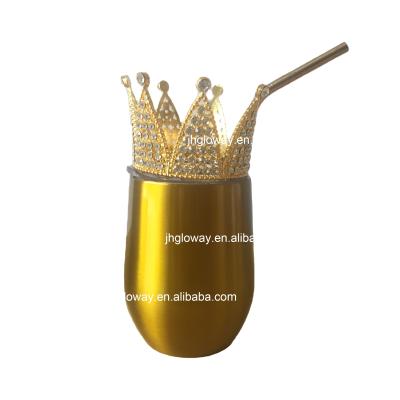 China Viable Crown On Tumbler On Lid 12oz Wine Tumbler 20oz 30oz Crown Toppers For Tumblers Decoration for sale