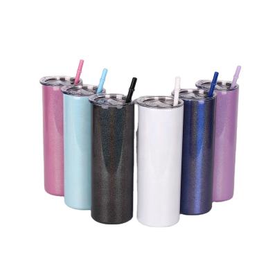 China Hot Sale Viable White Insulated Lean Double Wall Stainless Steel Tumbler Sublimation Straight Tumbler 20oz for sale